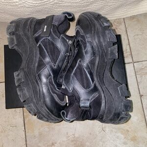 PRADA Pegasus Chunky Low-top Sneakers 7.5 US/38 1/2 Black 586